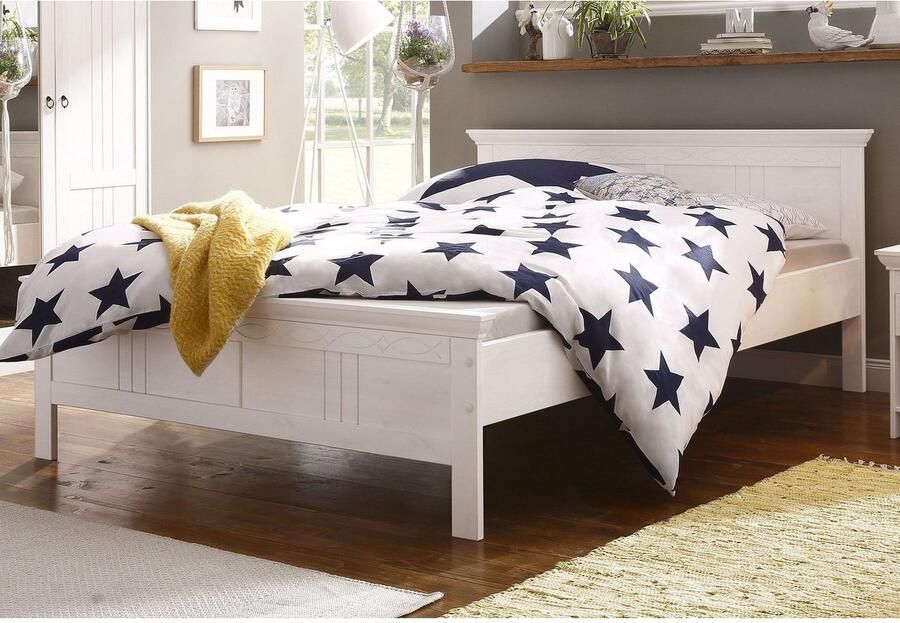 Home affaire Massief houten ledikant Indra TOPSELLER landhuisstijl elegant design gecertificeerd massief hout