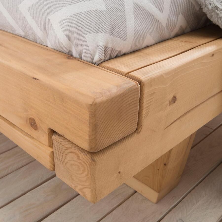 Home affaire Massief houten ledikant Ultima balkenbed tweepersoonsbed voeten met kuipvorm Massief hout Scandinavisch design Robuust stabiel FSC gecertificeerd