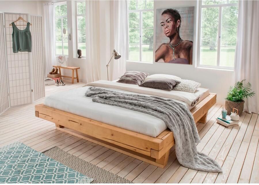 Home affaire Massief houten ledikant Ultima hoge belastbaarheid futonbed zonder hoofdeinde van eiken of sparrenhout fsc-gecertificeerd in vele breedtes (3-delig)