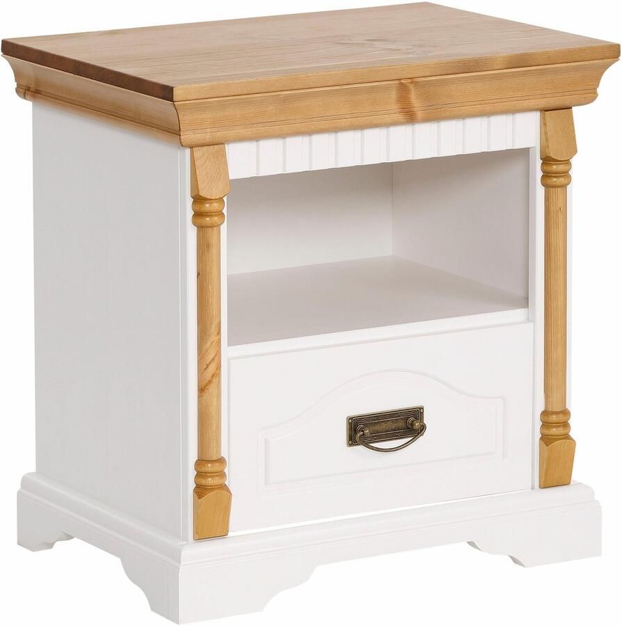 Home affaire Nachtkastje Graz van massief grenen met luxueuze details breedte: 55 cm