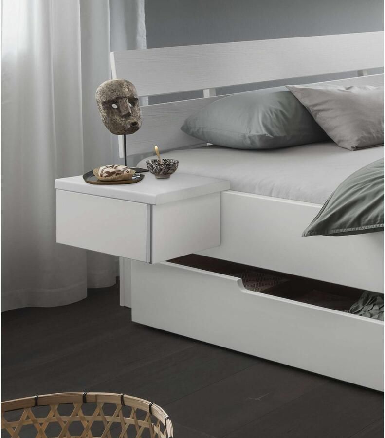 Home affaire Nachtkastje Progress bedplank Links hangkast nachtkastje met lade hangend fsc-gecertificeerd vuren massief hout