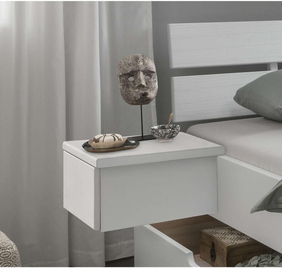 Home affaire Nachtkastje Progress hangtafels van massief vurenhout FSC-gecertificeerd (set 2 stuks)