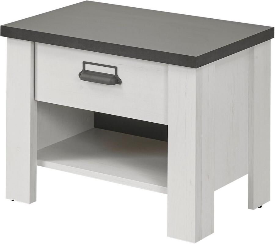 Home affaire Nachtkastje Sherwood met metalen apotheker hangreep soft-close lade breedte 60 cm