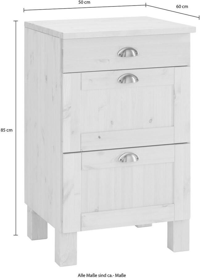 Home affaire Onderkast Oslo 50 cm breed in 2 diepten met 23 mm werkblad 3 laden