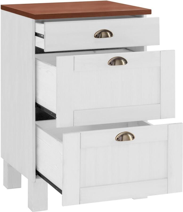 Home affaire Onderkast Oslo 50 cm breed in 2 diepten met 23 mm werkblad 3 laden