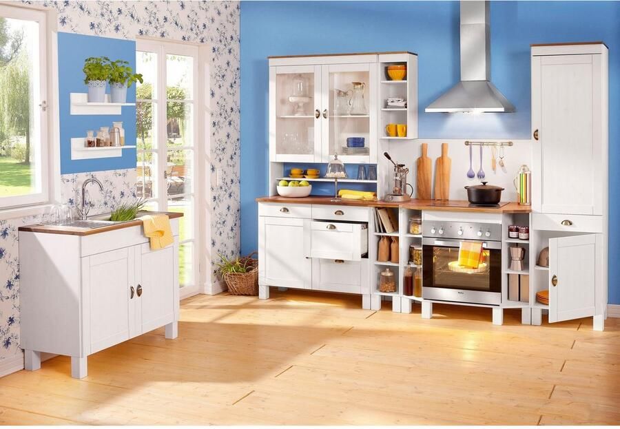 Home affaire Onderkast Oslo 100 cm breed in 2 diepten met 23 mm werkblad 2 laden