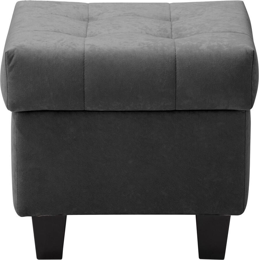 Home affaire Oorfauteuil Alexander incl. hocker met stiksels in vele kleuren (2 stuks)