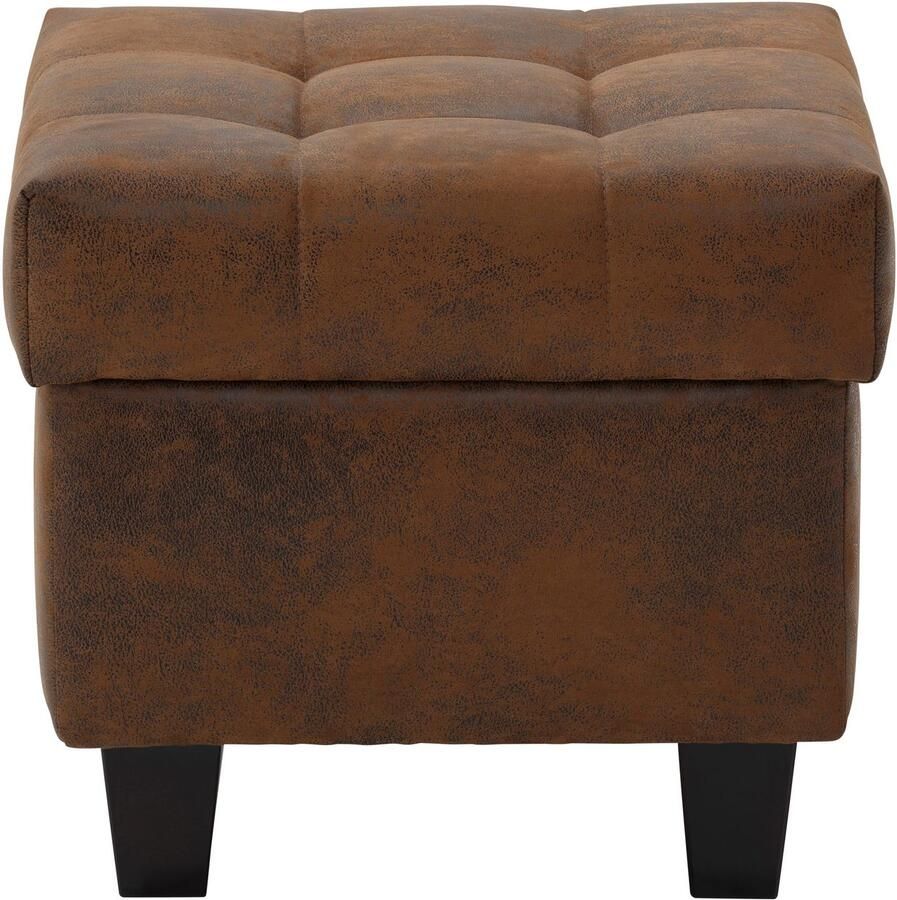 Home affaire Oorfauteuil Alexander incl. hocker met stiksels in vele kleuren (2 stuks)