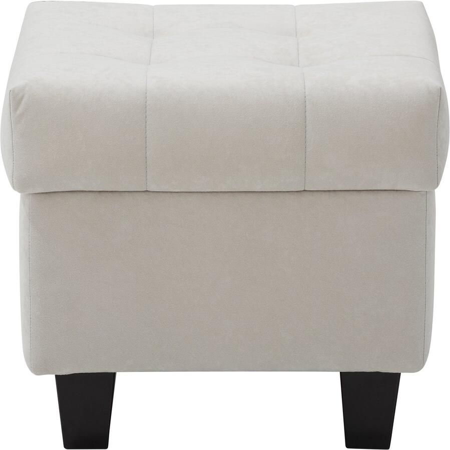 Home affaire Oorfauteuil Alexander incl. hocker met stiksels in vele kleuren (2 stuks)
