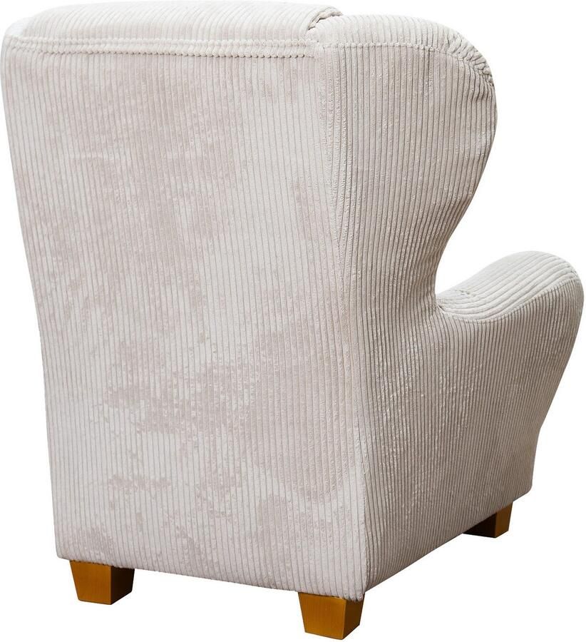 Home affaire Oorfauteuil Oliver Oorstoel met poef sierkussens klassieke vorm (2 stuks)