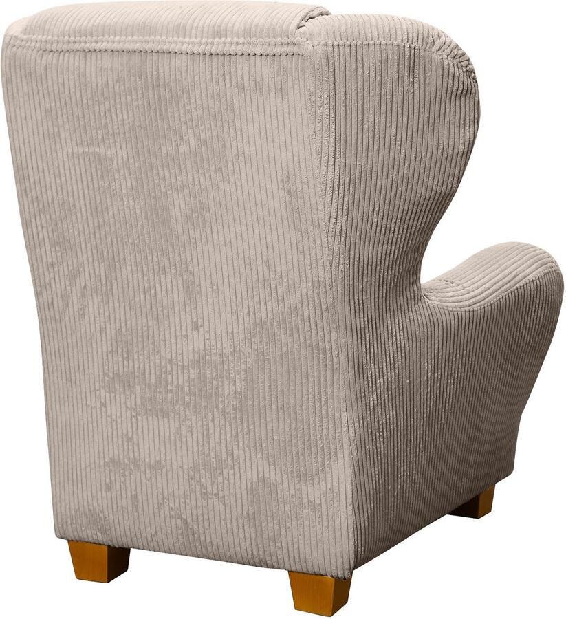 Home affaire Oorfauteuil Oliver Oorstoel met poef sierkussens klassieke vorm (2 stuks)