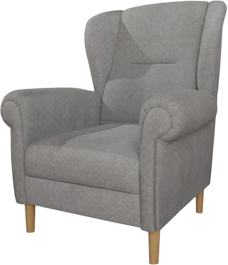 Home affaire Oorfauteuil OSTIANO BxDxH: 80x82x98 cm fauteuil Uniek stuk dikke gebogen armleuningen effen en geruit