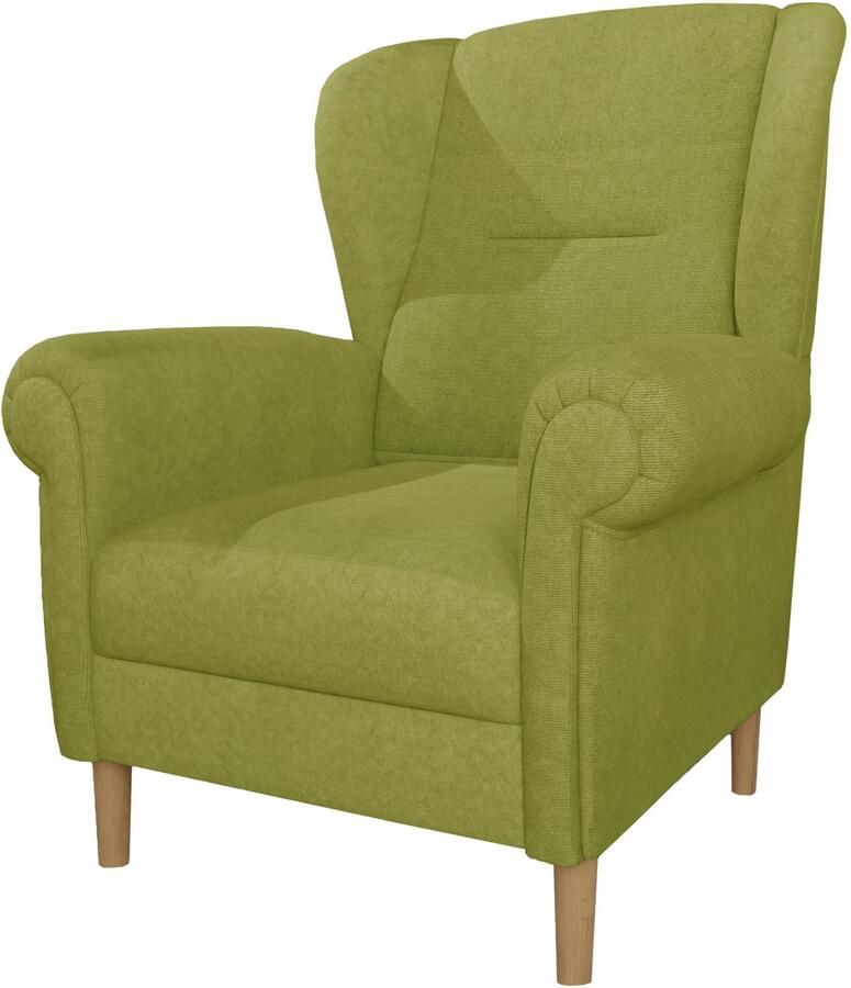 Home affaire Oorfauteuil OSTIANO BxDxH: 80x82x98 cm fauteuil Uniek stuk dikke gebogen armleuningen effen en geruit