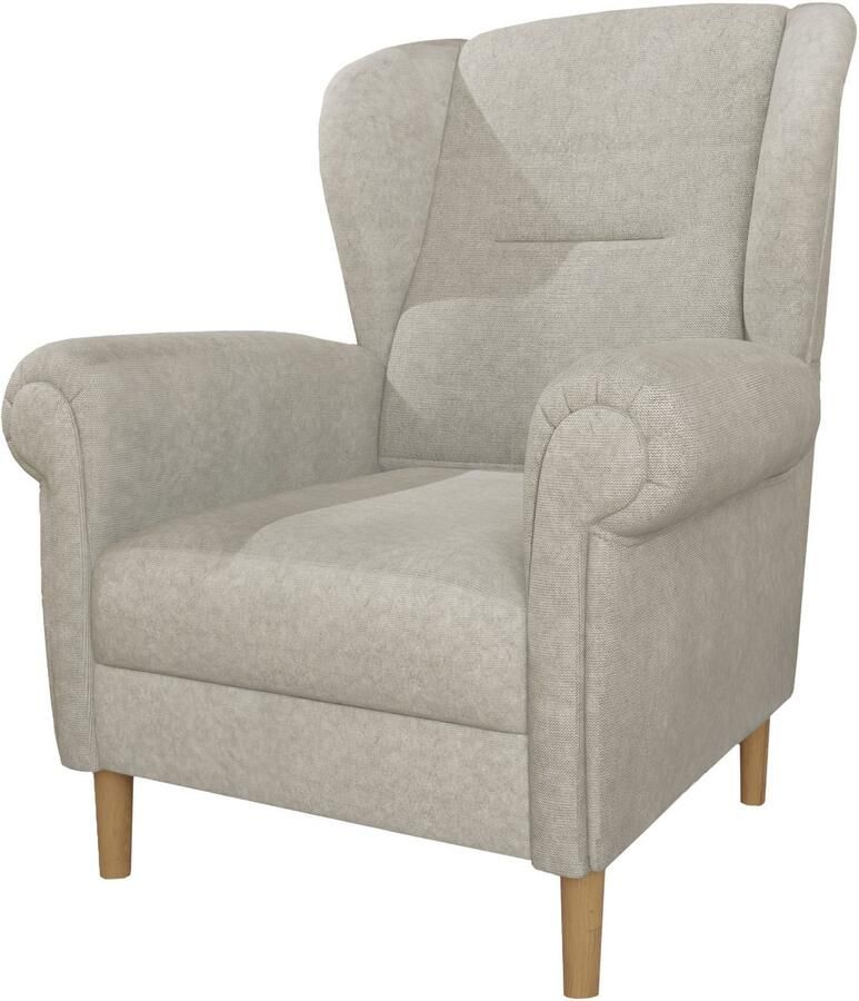 Home affaire Oorfauteuil OSTIANO BxDxH: 80x82x98 cm fauteuil Uniek stuk dikke gebogen armleuningen effen en geruit