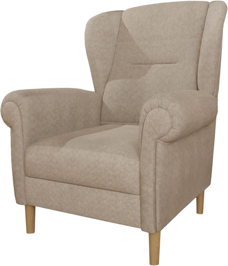 Home affaire Oorfauteuil OSTIANO BxDxH: 80x82x98 cm fauteuil Uniek stuk dikke gebogen armleuningen effen en geruit