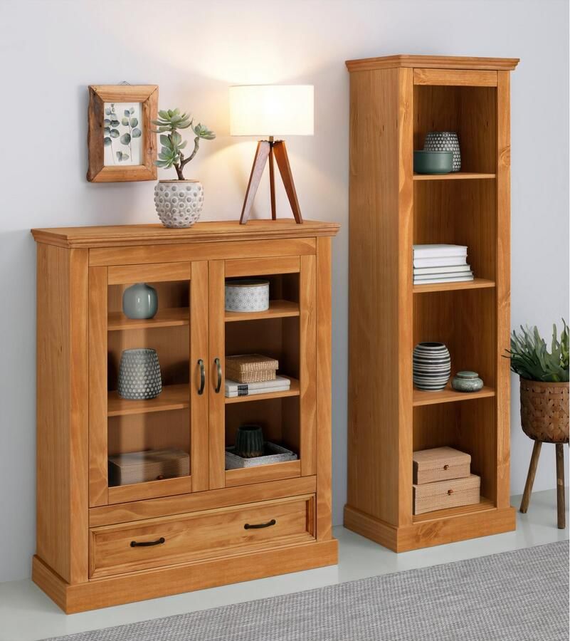 Home affaire Opbergrek Selma Grenen vaste en verstelbare planken breedte 55 cm hoogte 180 cm (1 stuk)