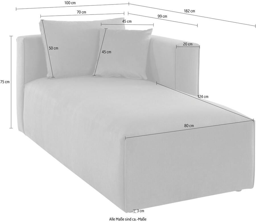 Home affaire Ottomane Comfine Modulaire ottomane om zelf samen te stellen in 3 bekledingvarianten