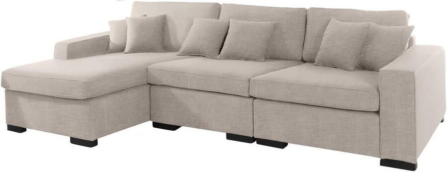 Home affaire Ottomane Skara L-vorm Loungebank met binnenveringsinterieur in vele overtrekkwaliteiten