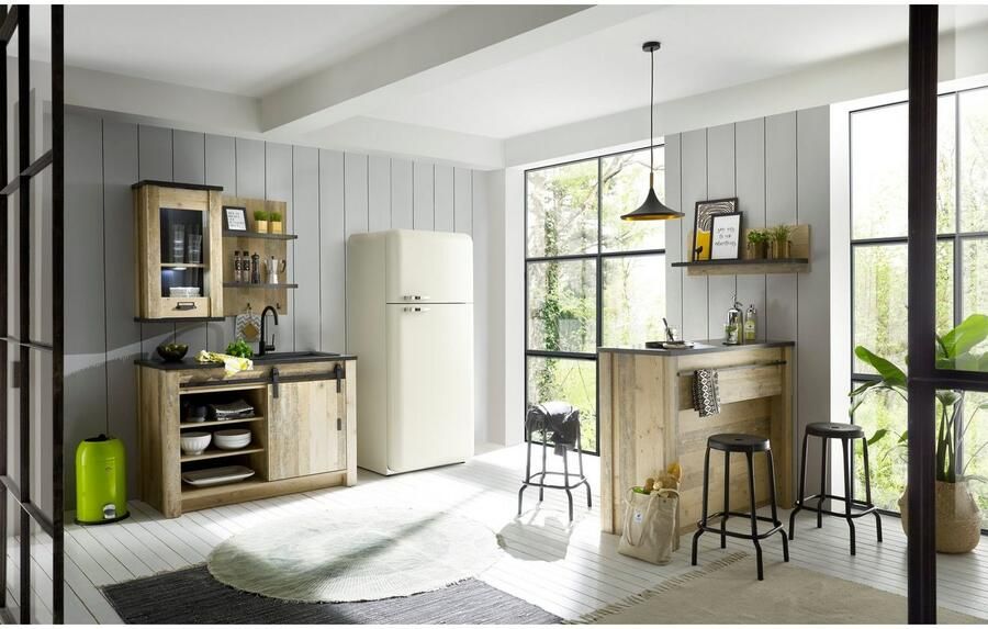 Home affaire Hangend kastje Sherwood met apothekersgreep van metaal hoogte 90 cm