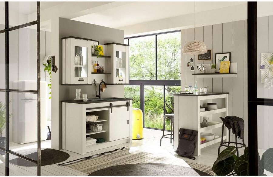 Home affaire Hangend kastje Sherwood met apothekersgreep van metaal hoogte 90 cm