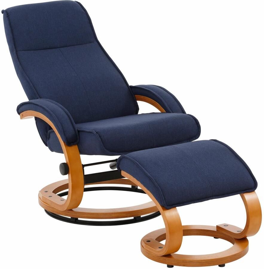 Home affaire Relaxfauteuil Paris tv-stoel met poef en handmatige ligfunctie (set 2 stuks)