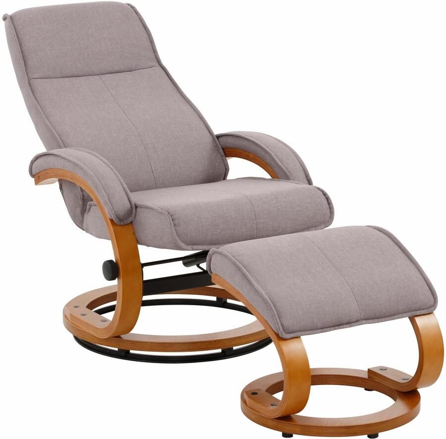 Home affaire Relaxfauteuil Paris tv-stoel met poef en handmatige ligfunctie (set 2 stuks)