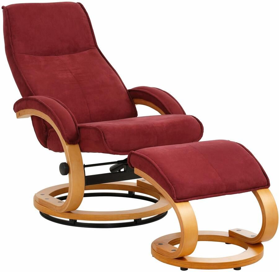 Home affaire Relaxfauteuil Paris tv-stoel met poef en handmatige ligfunctie (set 2 stuks)