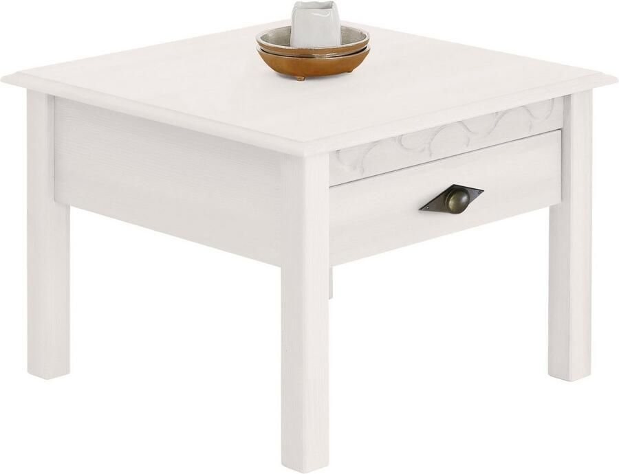 Home affaire Salontafel Laura TOPSELLER! 60 60 cm met een lade extra opbergruimte