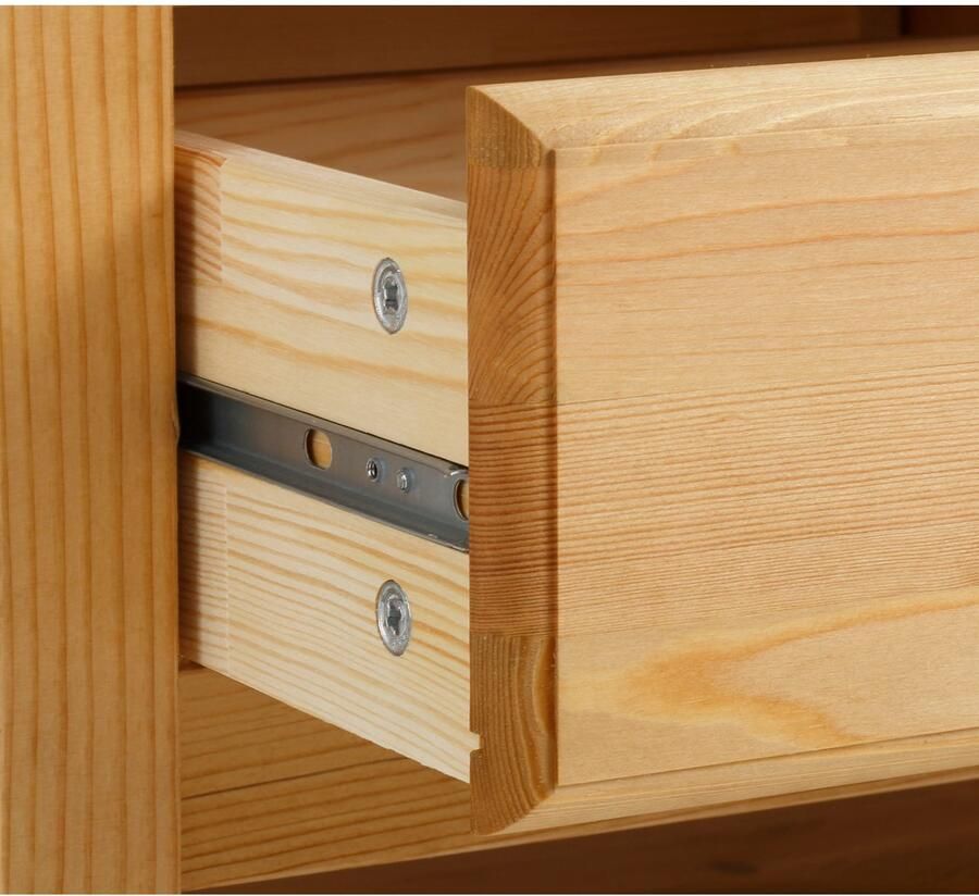 Home affaire Salontafel Leonis Breedte 89 cm met lades en opbergplank massief grenen FSC