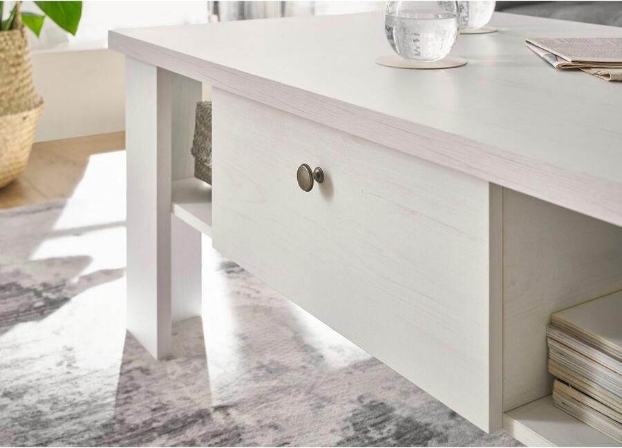 Home affaire Salontafel Ravenna in tijdloze landelijke stijl breedte 107 cm grepen van metaal