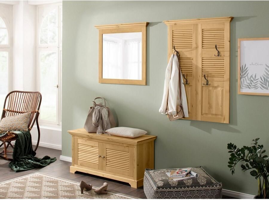 Home affaire Schoenenbank Ayanna Zitbank van massief grenen FSC breedte 110 cm zithoogte 53 cm