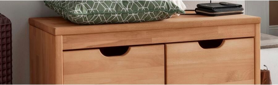 Home affaire Schoenenbank Dura Schoenenbank incl. Laden functioneel en stabiel Massief hout Scandinavisch design Robuust stabiel FSC gecertificeerd