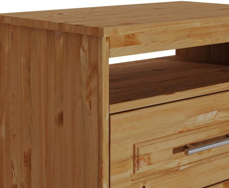 Home affaire Schoenenbank Lukas van massief grenen met decoratief freeswerk