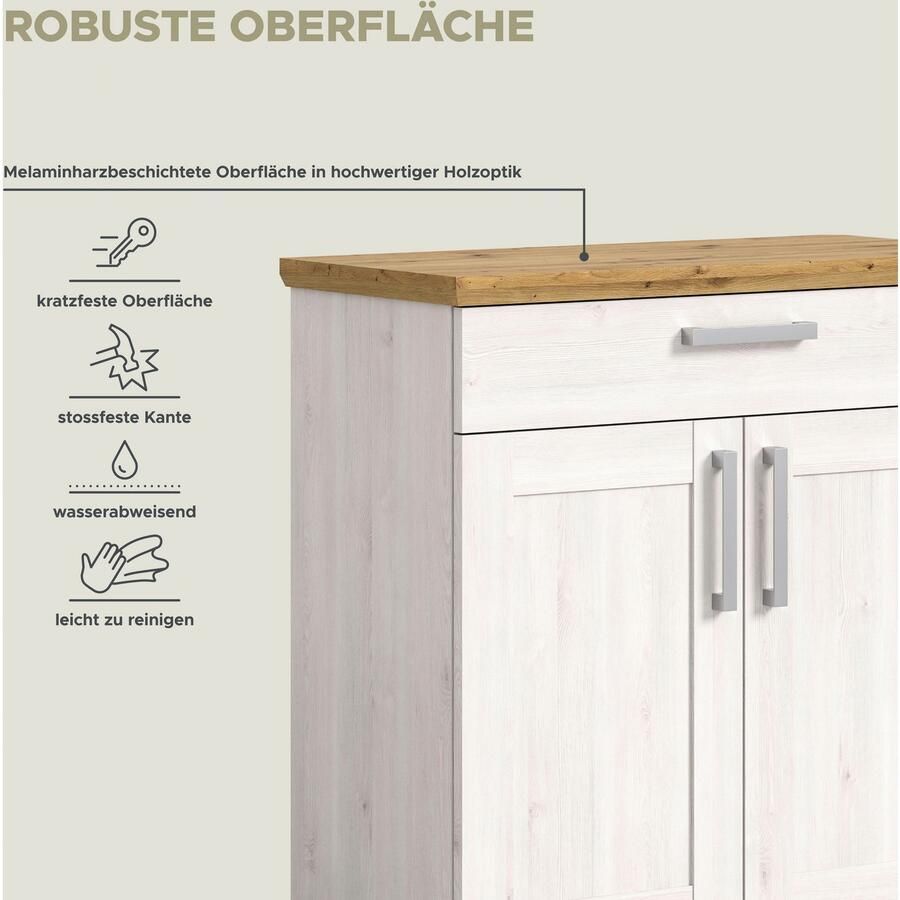 Home affaire Halmeubelset COSENZA TOPSELLER! breedte ca. 190 cm 4-delig in landhuisstijl (4 stuks)