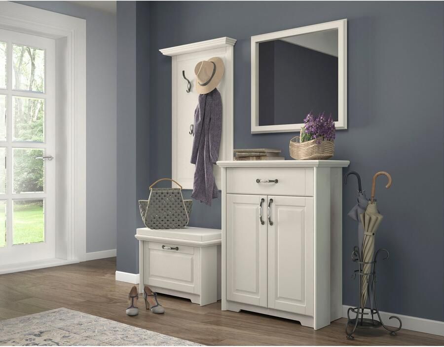 Home affaire Schoenenbank Evergreen hoogwaardig uv gelakt met zitkussen soft-closefunctie