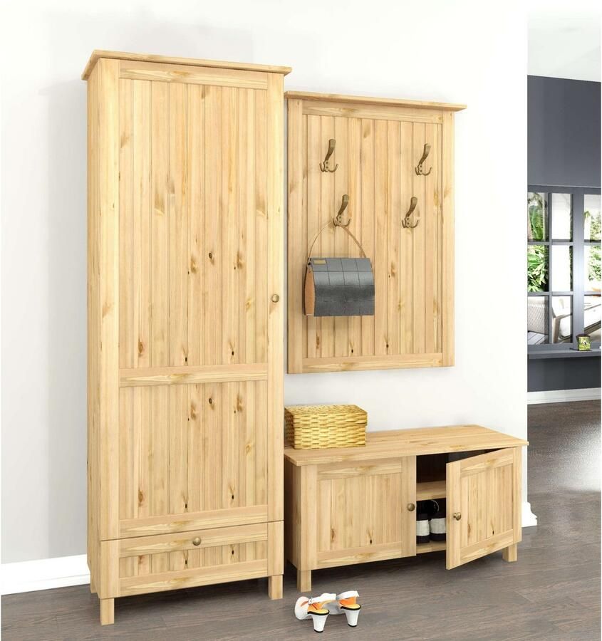 Home affaire Plank Juventus van massief dennenhout breedte 60 cm (set 3 stuks)