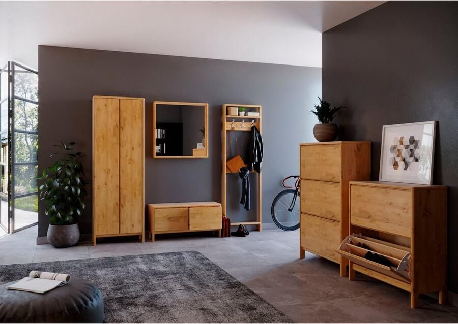 Home affaire Schoenenkast Luven FSC gecertificeerd massief hout met 3 kleppen