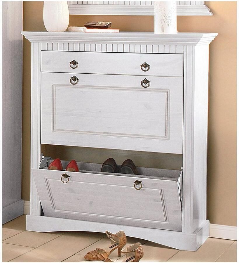 Home affaire Schoenenkast Rustiek van massief grenen breedte 71 cm cassette-look