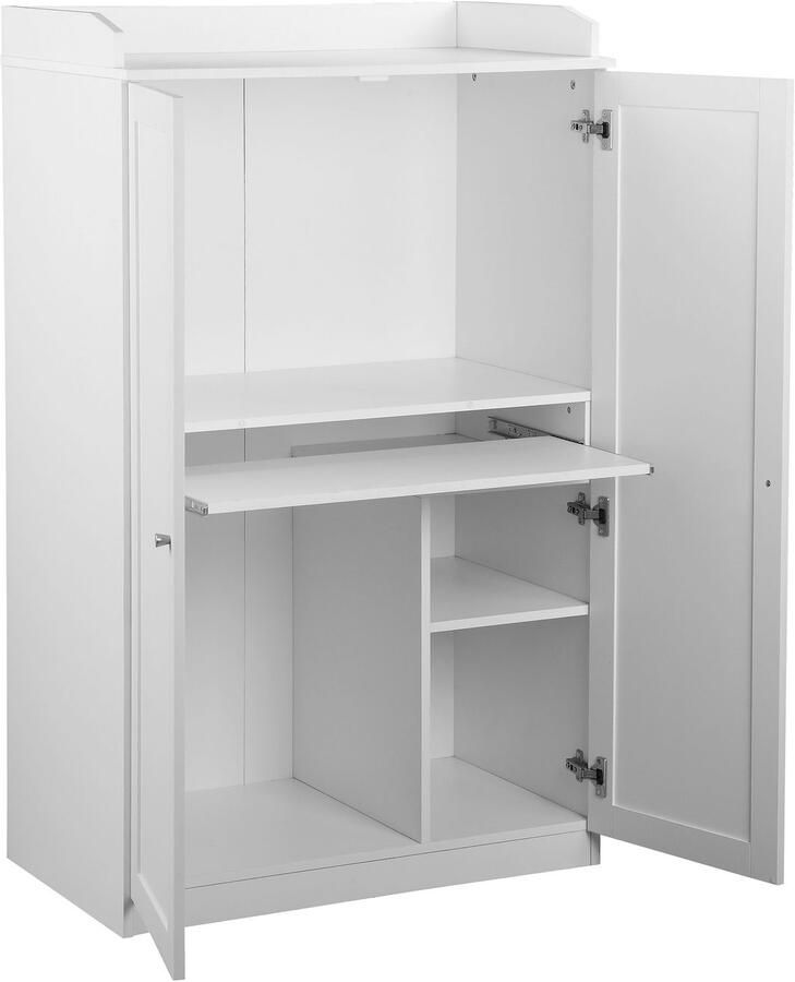 Home affaire Secretaire Aalborg PC-kast in landelijke stijl toetsenborduitgang opbergruimte 80x134 5 cm