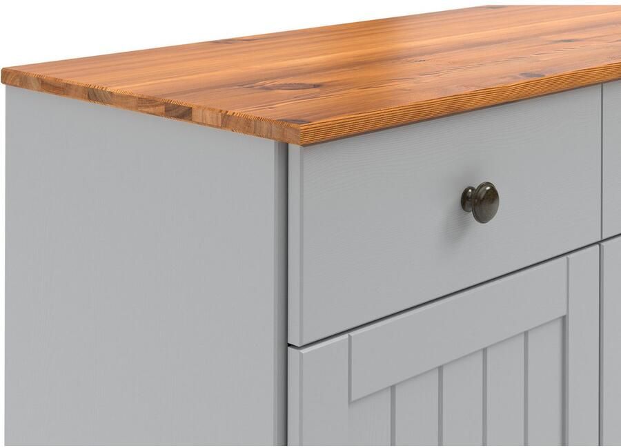 Home affaire Sidetable Alby2 Met 3 deuren 3 lades en metalen grepen breedte 125 cm