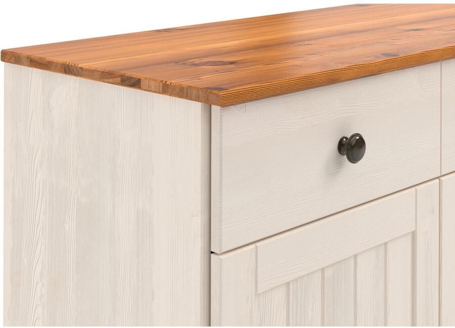 Home affaire Sidetable Alby2 Met 3 deuren 3 lades en metalen grepen breedte 125 cm