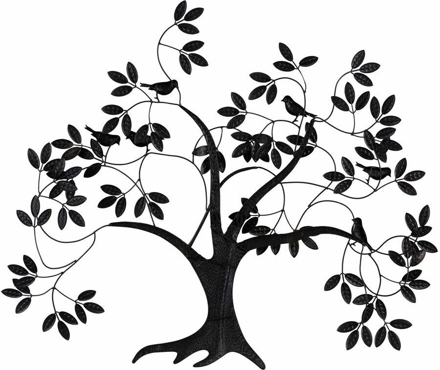 Home affaire Sierobject voor aan de wand Boom Wanddeco wanddecoratie van metaal woonkamer