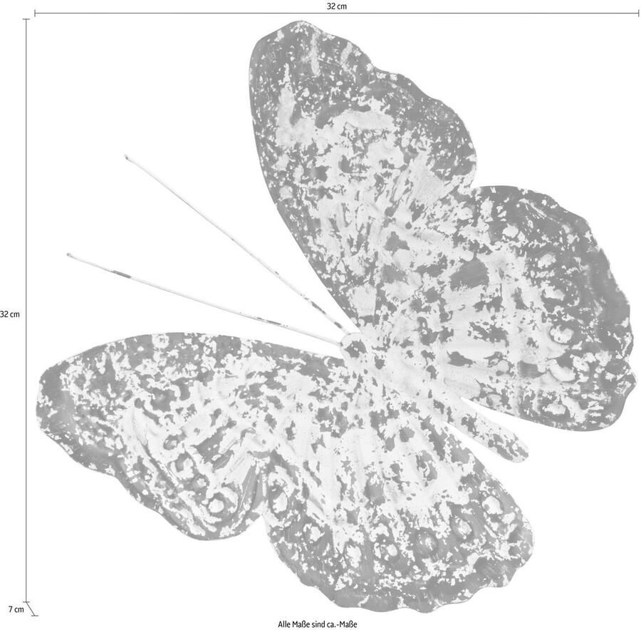 Home affaire Sierobject voor aan de wand Wanddecoratie vintage butterfly Wanddecoratie vlinder van metaal