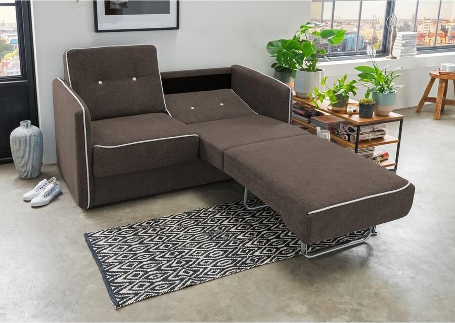 Home affaire Slaapbank Merina met tweedelige slaapfunctie lade naar voren binnenvering