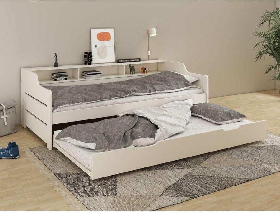 Home affaire Slaapbank REETE1 opbergruimte functioneel bed kinderbed inclusief lade met planken fsc gecertificeerd massief hout (dennen) landhuisstijl