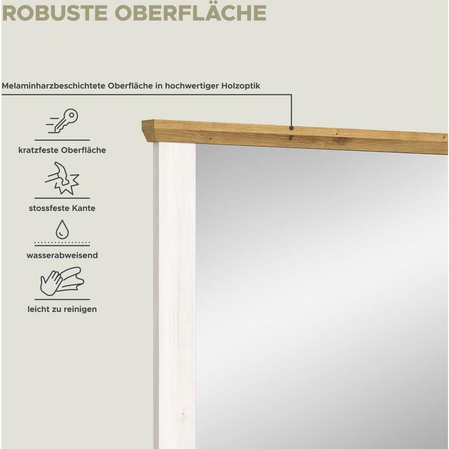 Home affaire Spiegel COSENZA TOPSELLER! breedte 82 cm 2-kleurig in landhuisstijl