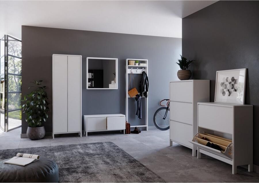 Home affaire Schoenenkast Luven FSC gecertificeerd massief hout met 3 kleppen