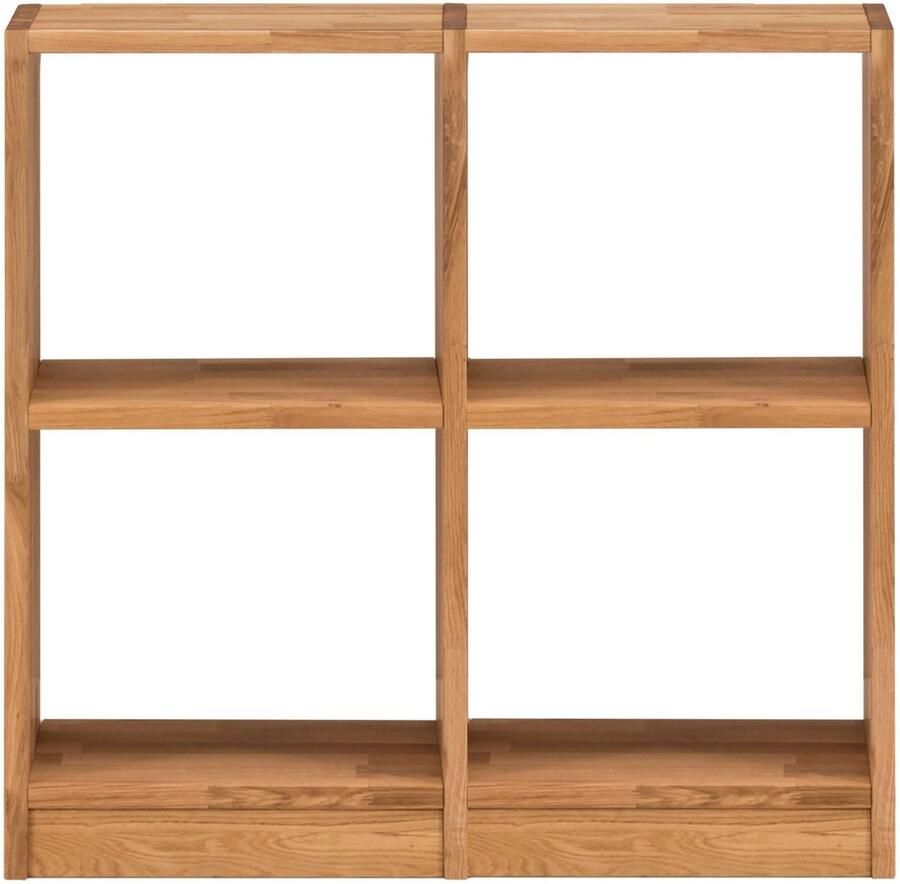 Home affaire Staande vitrinekast Ecko van mooi massief wildeikenhout breedte 92 cm