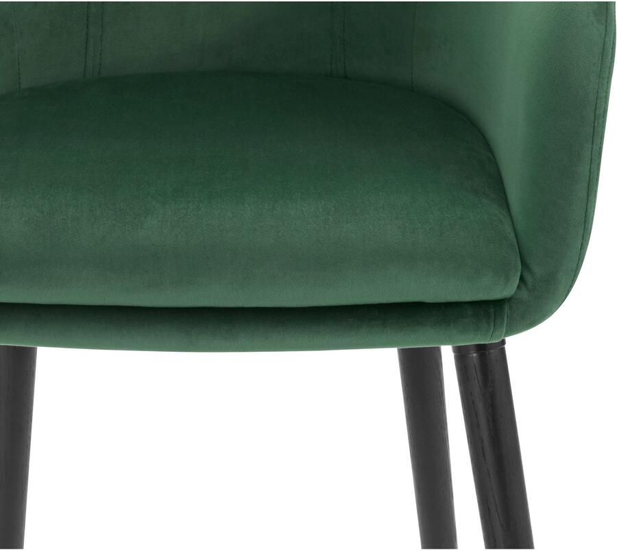 Home affaire Stoel met armleuningen Bradford (1 of 2 stuks) overtrekstof in fluweelstof frame van eiken massief hout