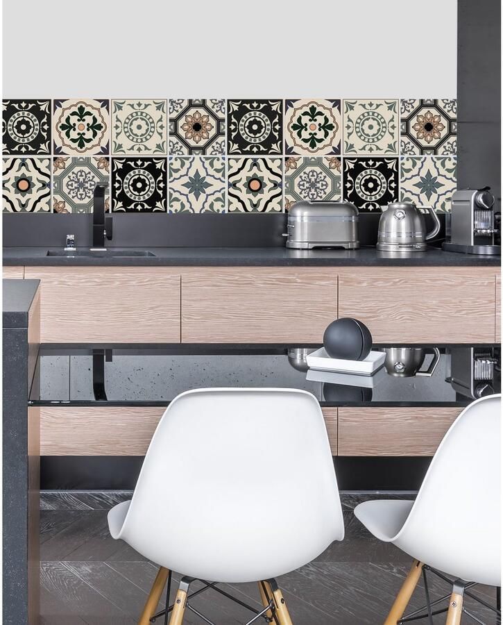 Home affaire Tegelsticker Ornamenten Stickertegels zelfklevend stickers 12-delige set (12 stuks)